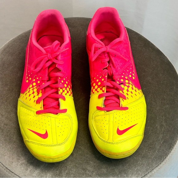 Nike neon fluorescent pink yellow women’s soccer running shoes 9.5 - Picture 5 of 9